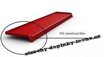 PVC ukončovací lišta na parapety pravá - červená RAL 3011